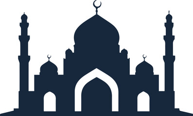 Vector beautiful mosque icon logo design with white background 