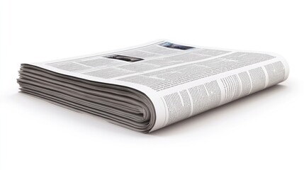 A business newspaper with bold financial headlines, placed on a white background.