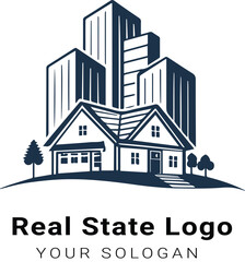 Fototapeta premium Vector business real state logo design with white background 