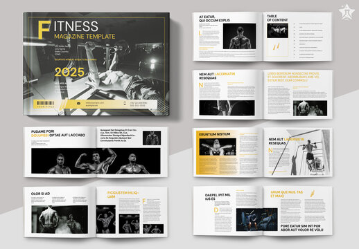 Fitness Magazine Template Landscape