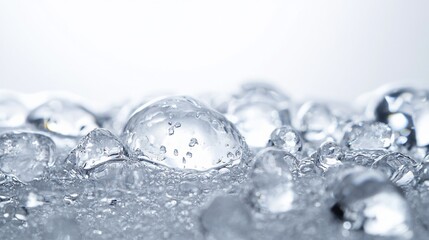 Abstract Close-Up of Icy Water Droplets