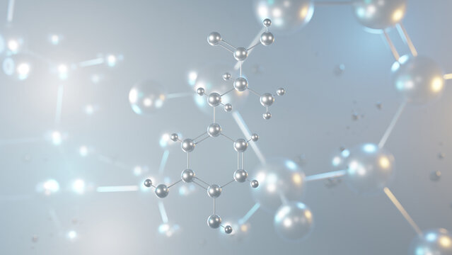 levodopa molecular structure, 3d model molecule, antiparkinsonian agents, structural chemical formula view from a microscope