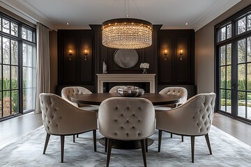 Luxurious and elegant dining room interior design