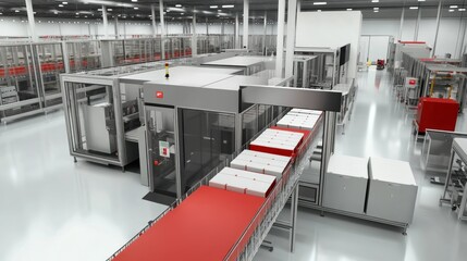 Automated Packaging System in a Modern Factory