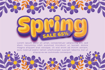 A poster for spring sale with editable text effect