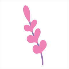 Valentine botanical object on white background. Vector object design element for Valentine's day