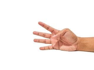 Hand gesture isolated on white