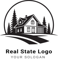 Vector business real state logo design with white background 