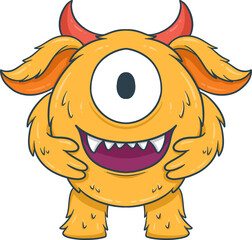 Cute and Playful Monster Illustration Cartoon