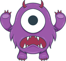 Fototapeta premium Cute and Playful Monster Illustration Cartoon