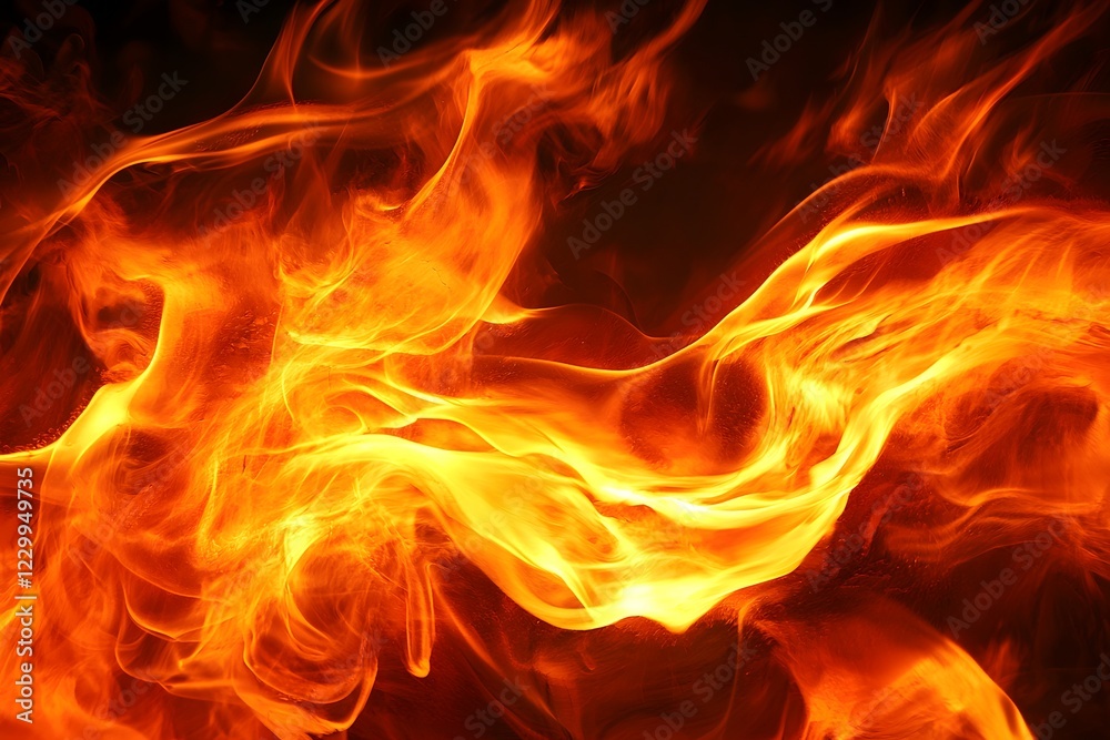 Poster fiery abstract background dynamic orange and yellow flames texture