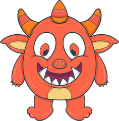 Cute and Playful Monster Illustration Cartoon