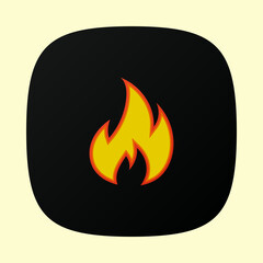 Flame app icon. Burning app icon