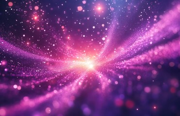 Fototapeta premium Beautiful Cosmic Nebula with Swirling Purple and Pink Particles in Deep Space with Stars and Light Effects for Sci-Fi and Fantasy Themes