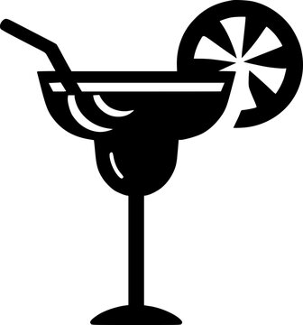 black margarita cocktail with lime slice clip art preview
