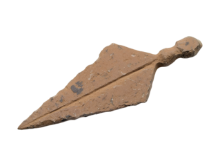 Ancient arrowhead isolated on transparent or white background, png