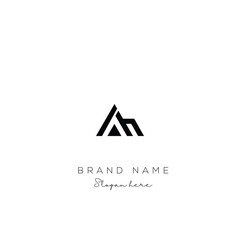 Minimal creative initial based AH logo and HA logo. Letter AH HA creative elegant monogram Black and white.