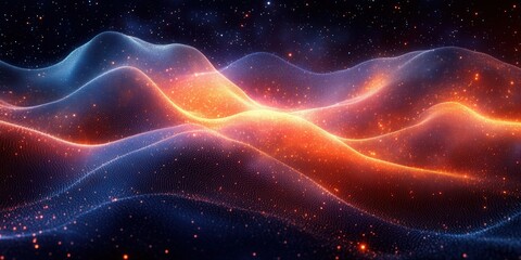 Fototapeta premium Computer screen displaying a colorful wave pattern with various colors and designs in digital art