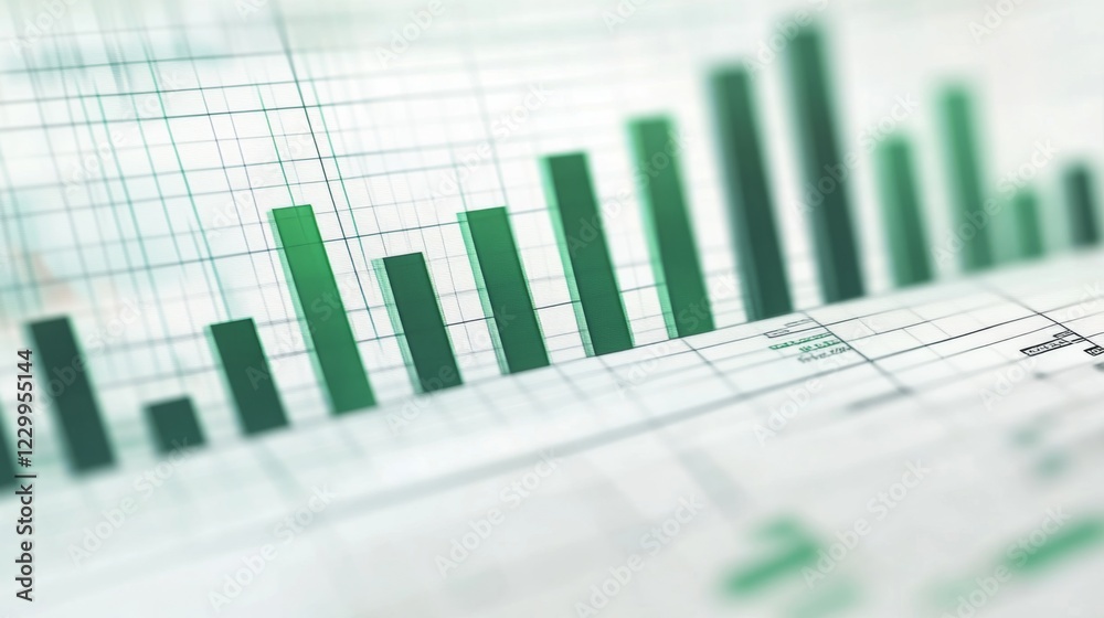 Aufkleber a financial bar chart showing comparison of investment returns, with green bars rising sharply to sy
