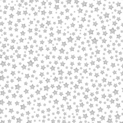 Gray Stars on transparent Background. A pattern of small gray stars in varying sizes arranged evenly across a transparent background, creating a filled space effect.

