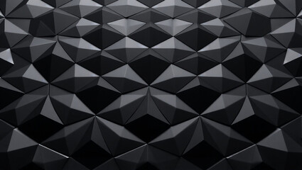Abstract 3D Black Polygonal Surface Design