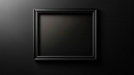 Empty black frame display against dark wall photography minimalist environment artistic perspective