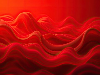 Obraz premium Abstract red wave background featuring smooth generative ai