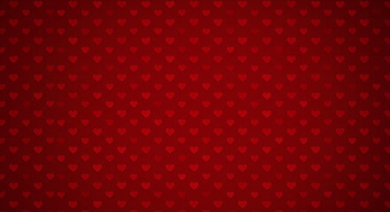 Seamless Red Heart Pattern on Deep Red Valentine's Day Background