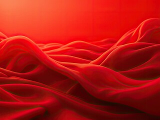 Obraz premium Abstract red wave background featuring smooth generative ai