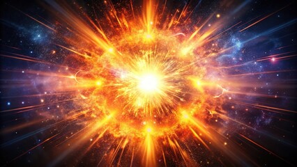 Energy explosion with glowing particles, glow, energetic outburst,  glow