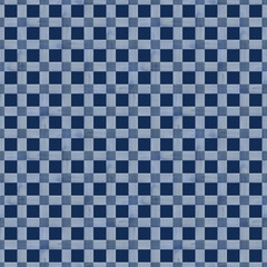 Hand painted watercolor blue indigo striped on blue background. Checkered seamless pattern. For fabric, sketchbook, wallpaper, wrapping paper, bags, cards, banner. Stripes illustration. Textile decor