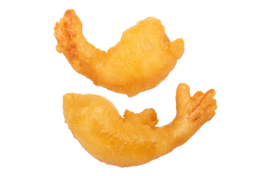deep fried breaded shrimp isolated on transparent background