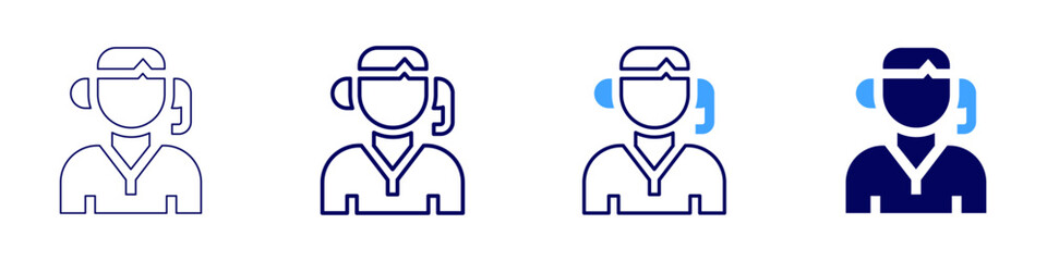 Customer empathy training icon in 4 different styles. Thin Line, Line, Bold, and Bold Line. Duotone style. Editable stroke