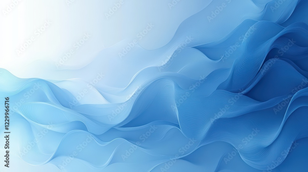 Poster abstract blue background with flowing waves creating a serene and calming visual effect for artistic