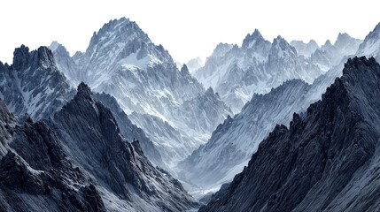 Dramatic monochrome mountain texture with deep shadows and sharp rocky ridges, high-resolution stone background in dark blue and gray tones, perfect for abstract wallpapers and banners.