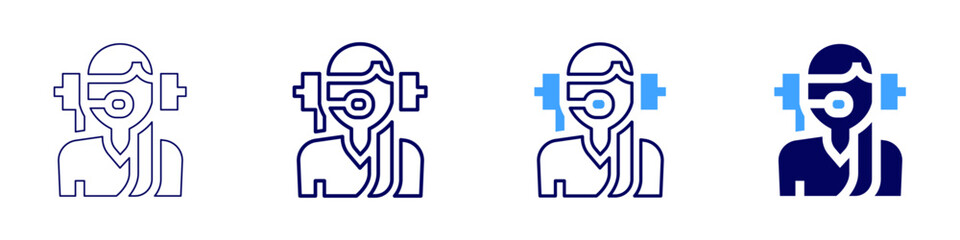 Telephonist icon in 4 different styles. Thin Line, Line, Bold, and Bold Line. Duotone style. Editable stroke