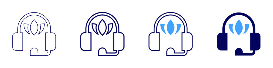 Yoga call center icon in 4 different styles. Thin Line, Line, Bold, and Bold Line. Duotone style. Editable stroke