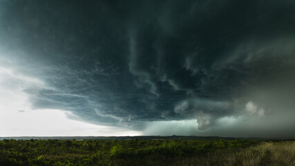 Dramatic sky over the field