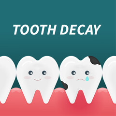 Obraz premium decay tooth vector banner