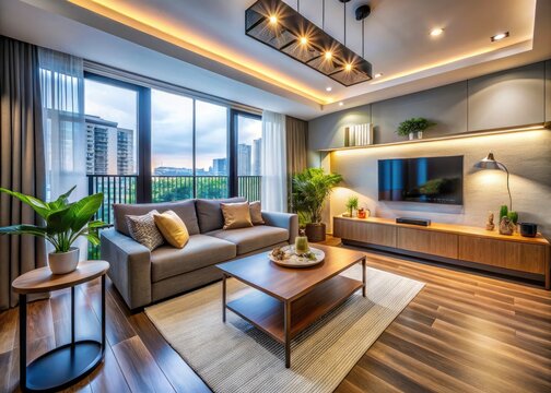 Stylish new build condo, Singapore BTO flat interior photography captures a cozy home.