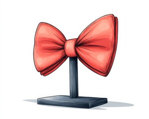 Red Bow Tie Displayed on Stand for Fashion Accessories Showcase