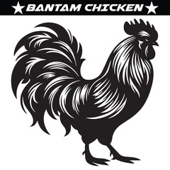 Bantam Chicken silhouette vector illustration
