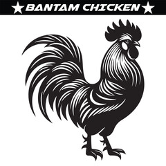 Bantam Chicken silhouette vector illustration