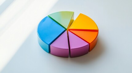 A simple, clear pie chart illustrating household financial planning, with different categories for savings, bills, and leisure, presented on a clean white surface.