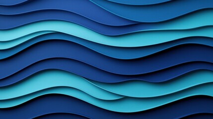 Waves of Serenity in Shades of Blue and Teal Abstract Background