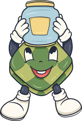 adorable ketupat ramadhan character cartoon