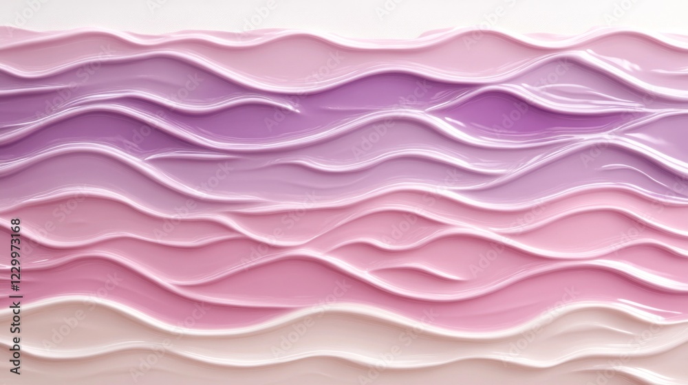 Leinwandbilder a soothing abstract image of soft, wavy lines in gradient shades of pink and lavender, flowing seaml
