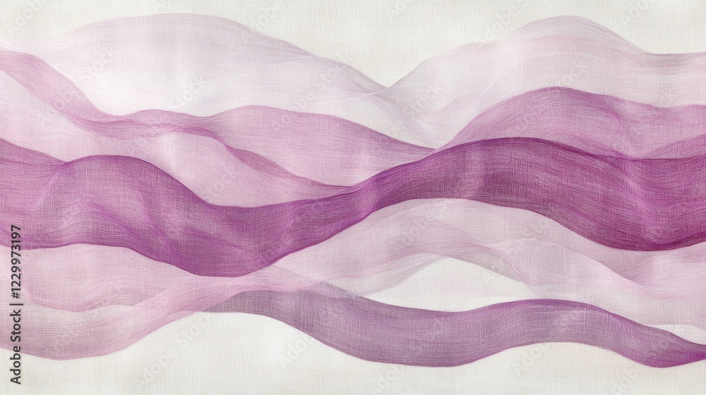 Leinwandbilder a soothing abstract image of soft, wavy lines in gradient shades of pink and lavender, flowing seaml