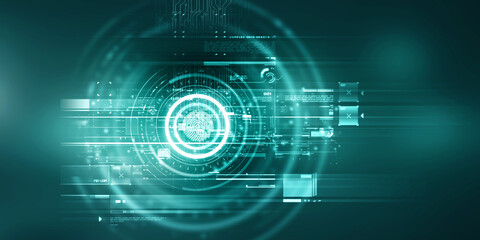 2d illustration Abstract futuristic electronic circuit technology background