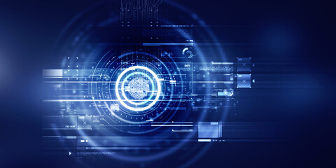 2d illustration Abstract futuristic electronic circuit technology background